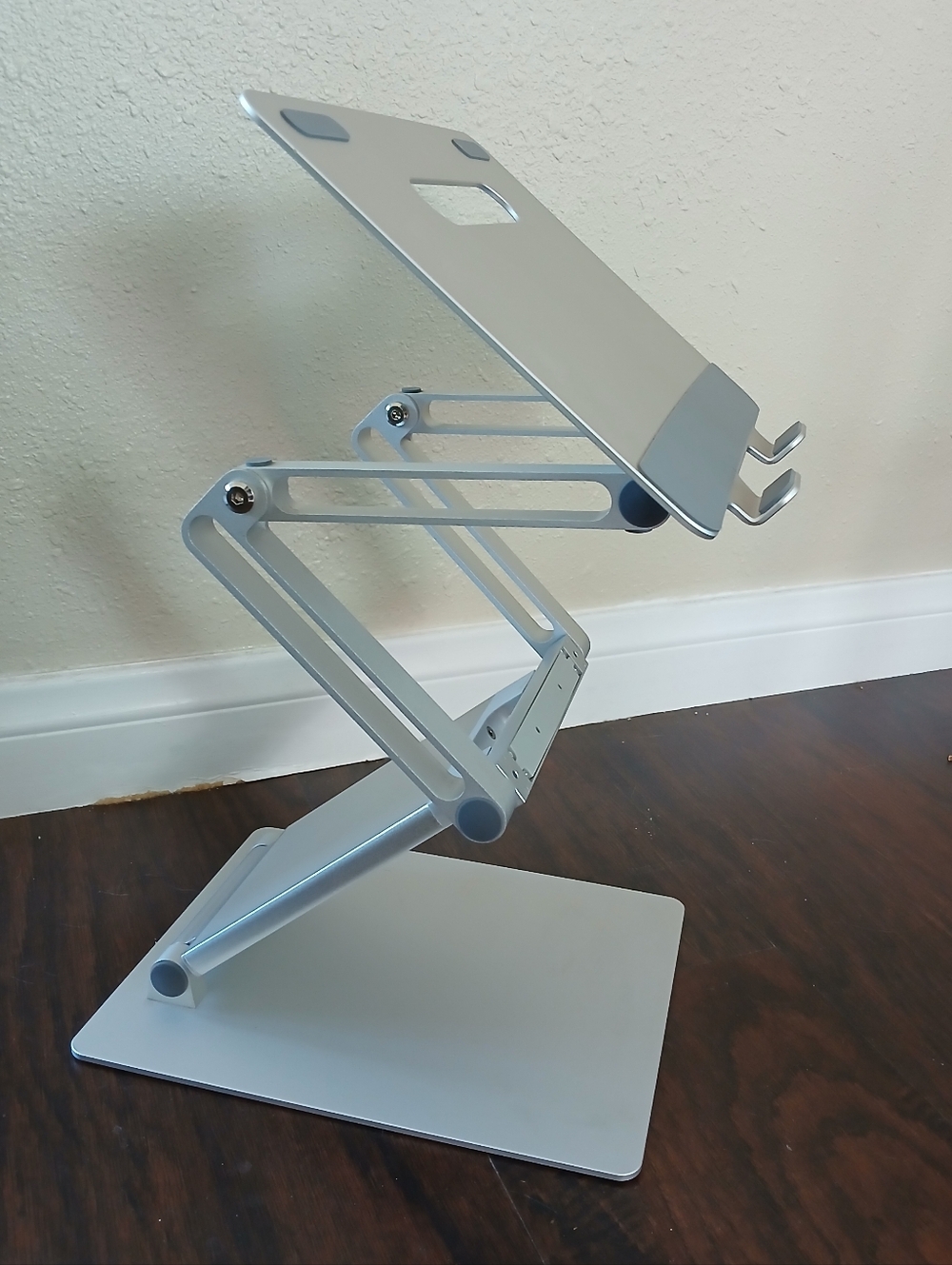 Drift Desk. Adjustable Fold-Up Laptop Stand - Sleek Silver